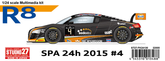 [ Back-order ] Studio27 FK24130 1:24 R8 Ultra Gulf #4 Spa 24H 2015 Multimedia Kit