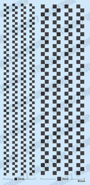 [ Back-order ] Studio27 FP0052 Checkered line decal : Black [2mm,3mm] Original Decals