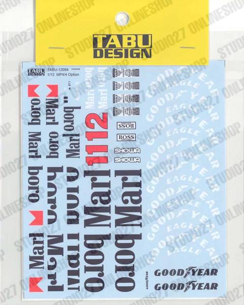 [ Back-order ] Studio27 TABU12094 1:12 MP4/4 Option TABU DESIGN Decal