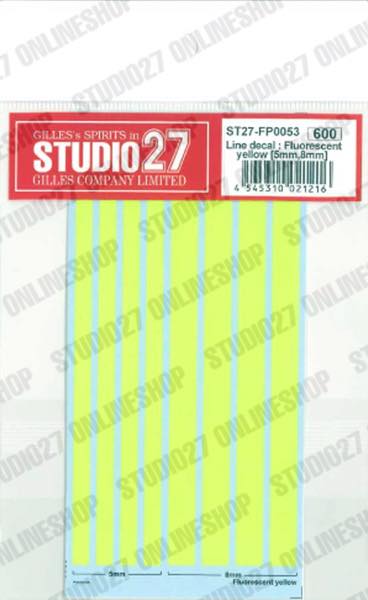 [ Back-order ] Studio27 FP0053 Line decal : Fluorescent yellow [5mm,8mm] Original Decals