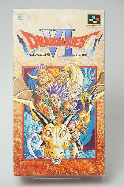 SFC Super Famicom software Dragon Quest VI: Realms of Phantom with box and manual, Japan ver. Super Nintendo Entertainment System SNES