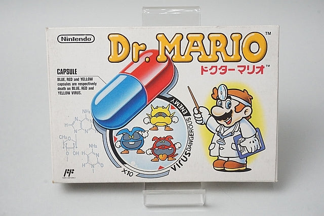 FC Famicom Dr. Mario with box and manual, Nintendo Entertainment System (NES) Game software Japan ver.