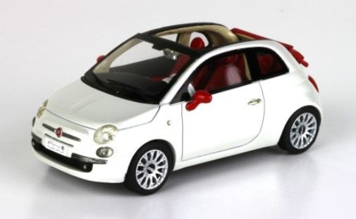 [ Pre-order ] BBRC14A BBR 1:43 Fiat 500 Cabriolet 2009 Pearl White