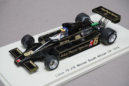 1:43 Spark LOT-SPK-78ZAF Lotus 78 South African GP 1978 R.Peterson #6 JPS