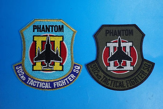 Patch JASDF F-4 Phantom 302nd Squadron Hyakuri Air Base High Visibility & Low Visibility 2-Piece Set without hook and loop