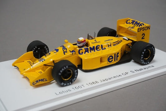 1:43 SPARK FS09 Racing On Lotus Honda 100T Japan GP Satoru Nakajima 1988 #2 CAMEL