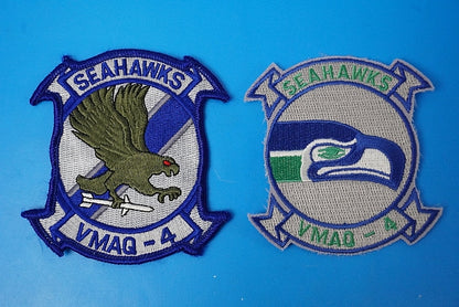 Patch USMC VMAQ-4 4th Electronic Tactical Attack Squadron Seahawks 2-piece set without hook and loop