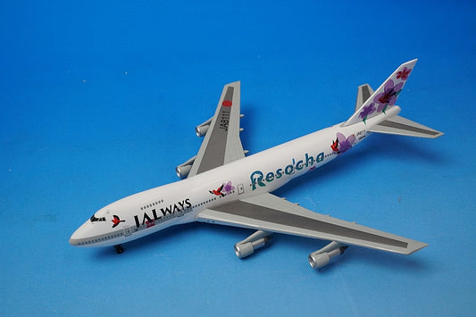 1:400 B747-200 JALways Reso'cha Purple JA8111 55190 Dragon airplane model