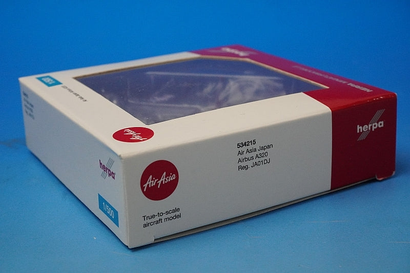 1:500 A320-216 Air Asia Japan JA01DJ 534215 Herpa airplane model