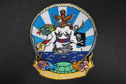 Patch USN CVN-1 Carrier air wing CVW AROUND THE WORLD 2019 without hook and loop