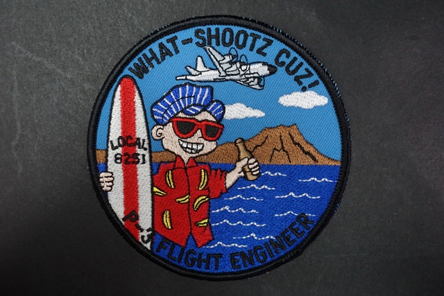 Patch P-3 FLIGHT ENGINEER WHAT-SHOOTZ CUZ! without hook and loop