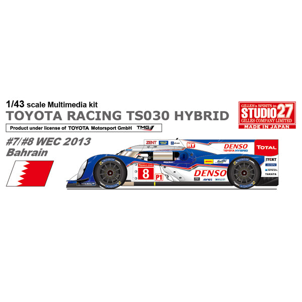 [ Back-order ]STUDIO27 FD43027 1:43 TOYOTA TS030 WEC 2013 Bahrain Multimedia Kit