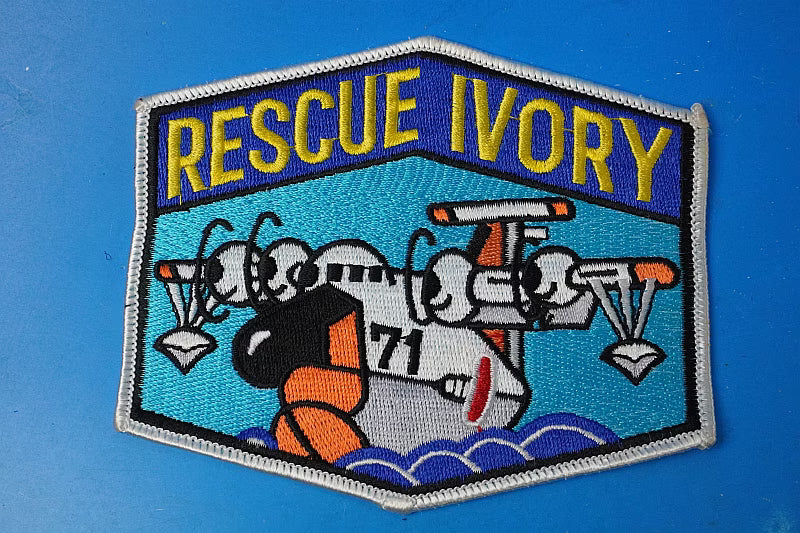 Patch JMSDF ShinMaywa US-1 RESCUE IVORY Rescue Flying Boat 71st Air Squadron Iwakuni Air Base without hook and loop