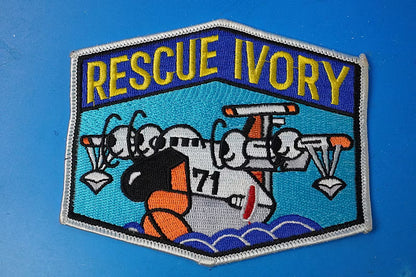 Patch JMSDF ShinMaywa US-1 RESCUE IVORY Rescue Flying Boat 71st Air Squadron Iwakuni Air Base without hook and loop