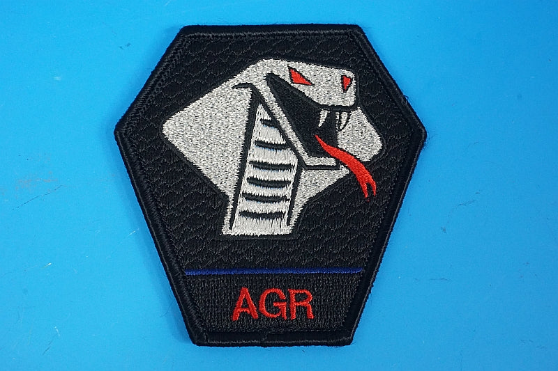 Patch JASDF AGR Aggressor Tactical Fighter Training Group Komatsu Base Shoulder Patch Black Hexagon with hook and loop