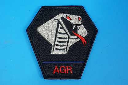 Patch JASDF AGR Aggressor Tactical Fighter Training Group Komatsu Base Shoulder Patch Black Hexagon with hook and loop