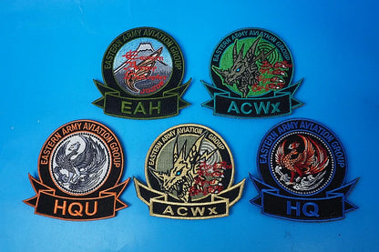 Patch JGSDF Eastern Army Air Force HQU EAH HQ ACWx Anti-Tank Helicopter Unit 5 Set with hook and loop