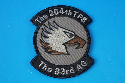 Patch JASDF 204th TFS The 83rd AG Eagle Head NAHA A.B. Low Visibility Dark Gray with hook and loop