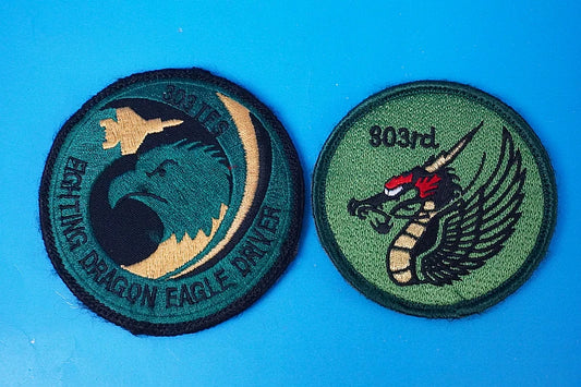 Patch JASDF 303rd Squadron “Fighting Dragon” Eagle Driver and 2 Other Designs, 2-Piece Set with Velcro