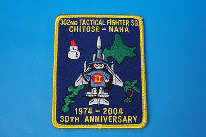 Patch JASDF 302nd Tactical Gighter SQ Chitose - Naha 1974-2004 30th Anniversary Square with hook and loop