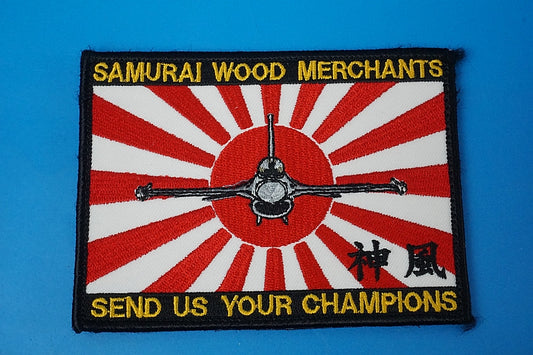 Patch USAF 14th Fighter Squadron Rising Sun Flag KAMIKAZE with hook and loop