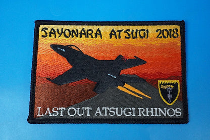 Patch USN VFA-27 ROYAL MACES LAST OUT ATSUGI RHINOS/ Good-bye Atsugi A.B. 2018 Angular shape without hook and loop