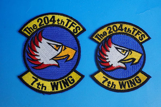 Patch JASDF 204th Squadron 7th Wing Eagle Head Hyakuri Air Base High Visibility 2-Piece Set without hook and loop