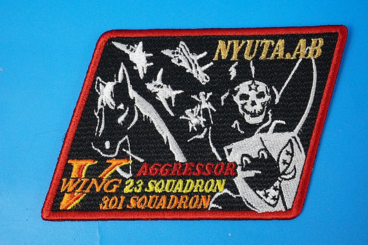 Patch JASDF 23SQ 301SQ Aggressor V WING Nyutabaru A.B. Skull Diamond without hook and loop