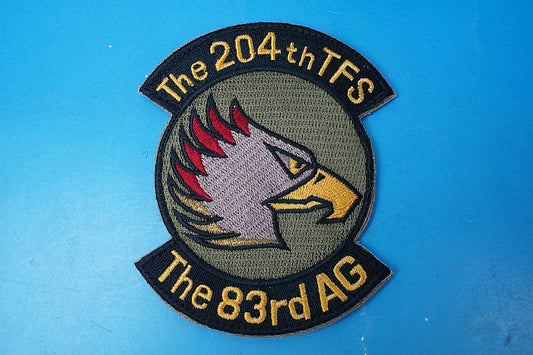 Patch JASDF 204th Squadron The 83rd AG Eagle Head Naha Air Base Low Visibility Brown Background with hook and loop