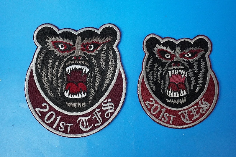 Patch JASDF F-15 201st Squadron Brown Bear Set of 2 Large and Small without hook and loop