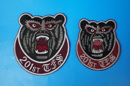 Patch JASDF F-15 201st Squadron Brown Bear Set of 2 Large and Small without hook and loop