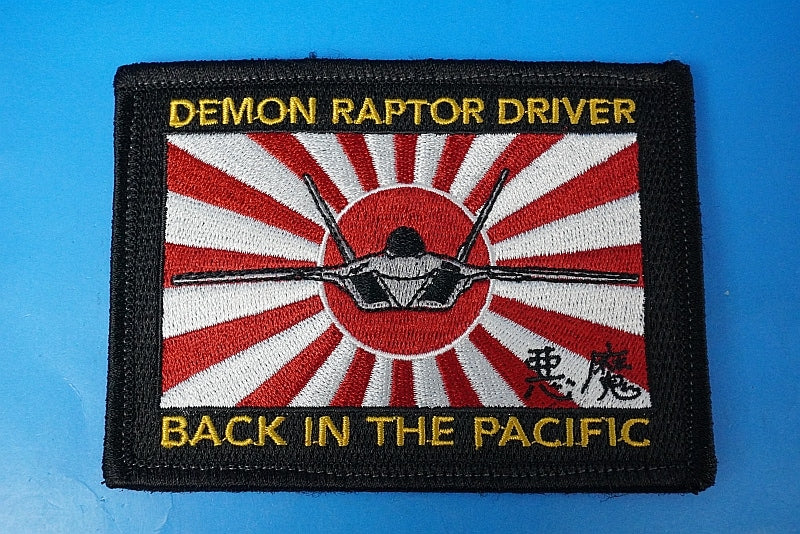 Patch USAF DEMON RAPTOR DRIVER BACK IN THE PACIFIC Rectangle with hook and loop