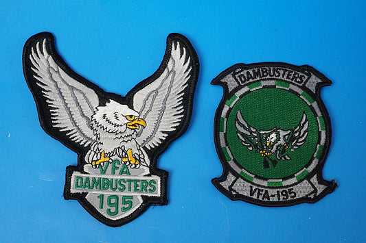 Patch USN United States Navy VFA-195 Dam Busters 2-Piece Set No Velcro