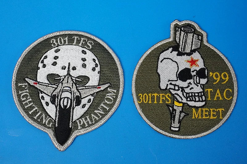 Patch JASDF Air Self-Defense Force 301st Squadron TAC MEET/Skull Battle Competition 1999 and other items, 2 types, 2-piece set, no Velcro