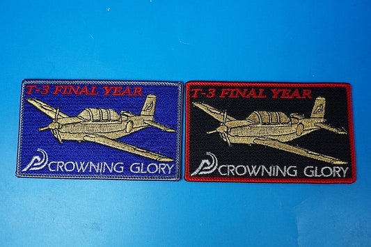 Patch JASDF T-3 Final Year CROWNING GLORY high visibility & low visibility Square 2-piece set without hook and loop