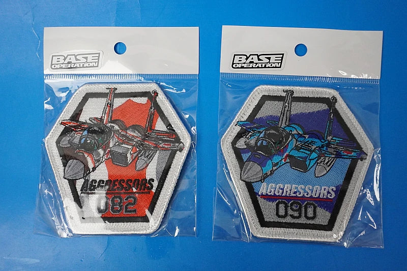 Patch JASDF F-15DJ Eagle Aggressor Lionfish 082/#32-8082 & 090/#72-8090 Set of 2 Komatsu Air Base with hook and loop