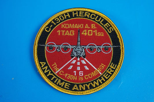 Patch JASDF C-130H, 401st Squadron, Hercules, “ANYTIME ANYWHERE,” with Velcro