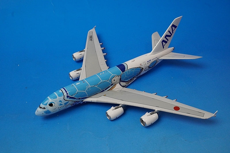 1:400 Boeing A380-800 ANA FLYING HONU ANA Blue JA381A WB4031 Aviation airplane model