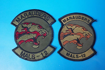 USMN United States Marine Corps MALS-12 Marauders High Visibility & Low Visibility (Set of 2) - No Velcro