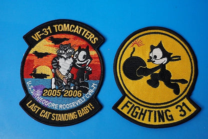 Patch USN F-14D Tomcat VF-31 Tomcatters Patch 2Set without hook and loop