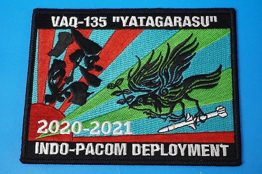 Patch USN EA-18G Growler VAQ-135 Black Ravens/Yatagarasu 2020-2021 without hook and loop