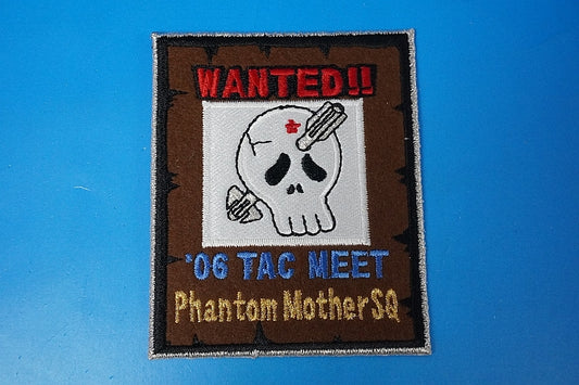 Patch JASDF F 4EJ Kai 301st Squadron WANTED!! Battle Competition 2006 Phantom Mother Skull Square without hook and loop