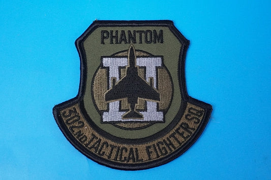 Patch JASDF F-4 Phantom 302 Tactical Fighter SQ Hyakuri Air Base Background Green Low visibility without hook and loop