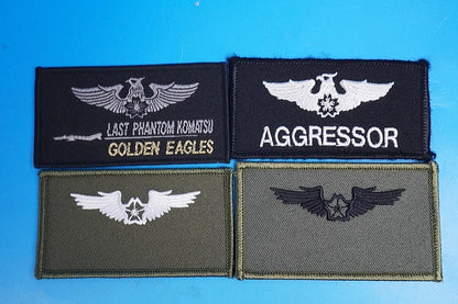 Patch JASDF Aggressor Golden Eagles Last Phantom Name Tag 4 piece set without hook and loop