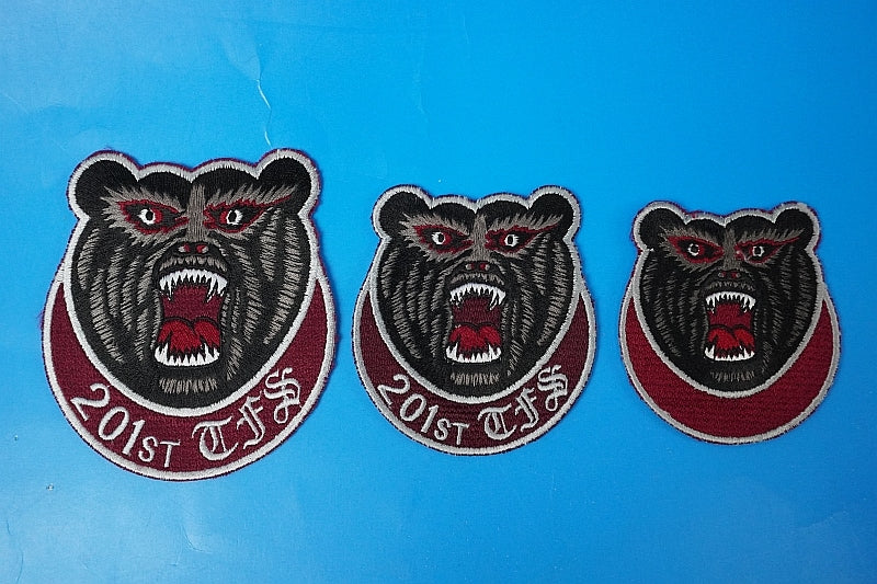 Patch JASDF F-15 Brown Bear Low Visibility Different Sizes 3 piece set without hook and loop