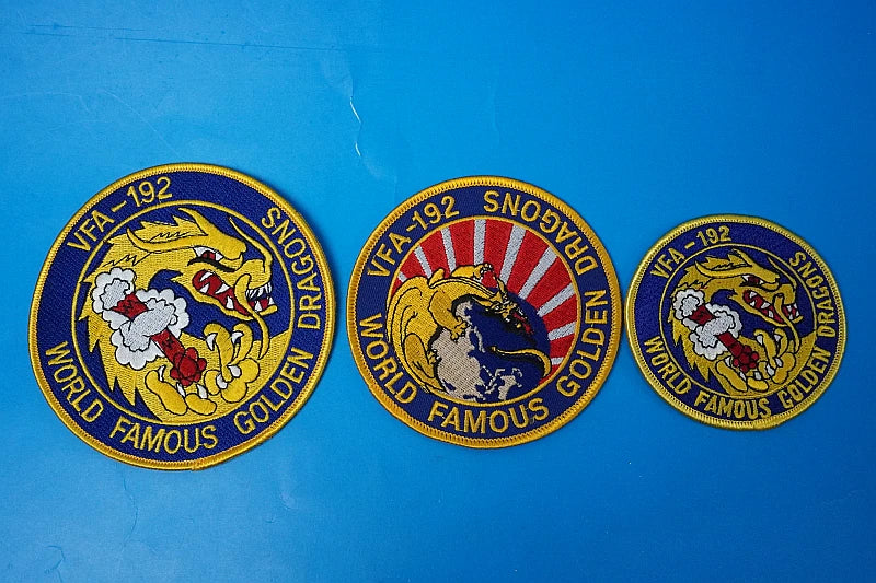 Patch USN (United States Navy) VFA-192 GOLDEN DRAGONS - 2 types, 3-piece set (no Velcro)