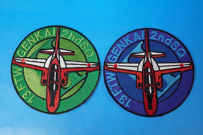 Patch JASDF 13th Flying Education Wing 2nd Flying Education SQ GENKAI Red Dolphin Greed/Blue 2set without hook and loop