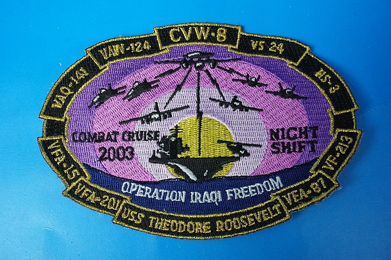 Patch USN CVW-8 USS THEODORE ROOSEVELT Operation Iraqi Freedom 2003 without hook and loop