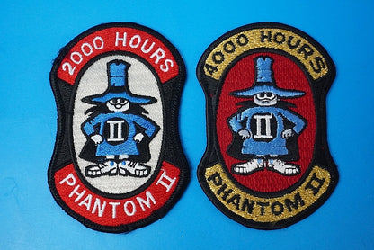Patch JASDF F-4EJ Phantom II 2000 Flight Hours 4000 Flight Hours Spook 2 Piece Set without hook and loop