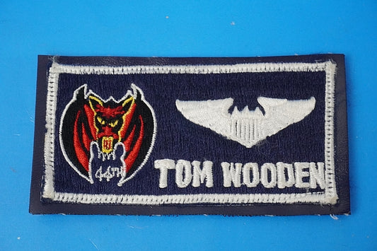 Patch USAF Vampire TOM WOODEN Name Tag with Hook and Loop